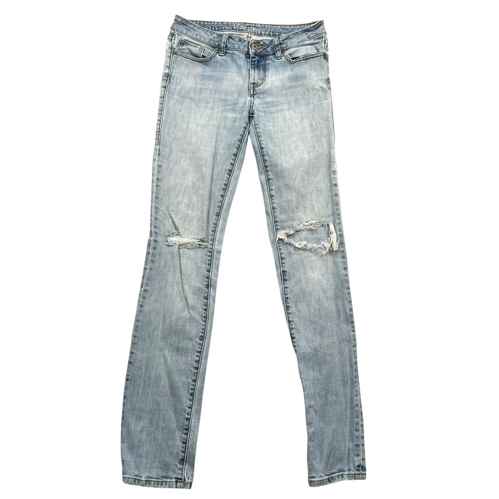 Victoria's Secret London Jean Women 4 Light Blue Distressed Pencil Slim Jeans